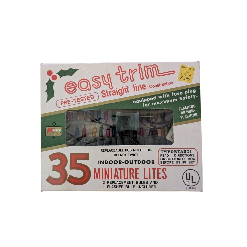 Vintage‎ Easy Trim 35 Miniature Christmas Lights Kmart Taiwan Works Boxed